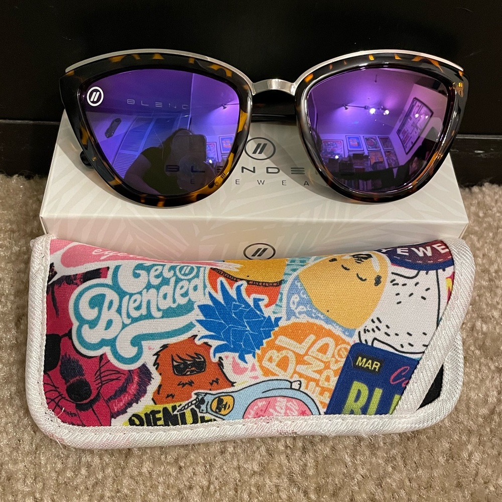 Blenders Foxy Joxy purple polarized cat eye sunglasses